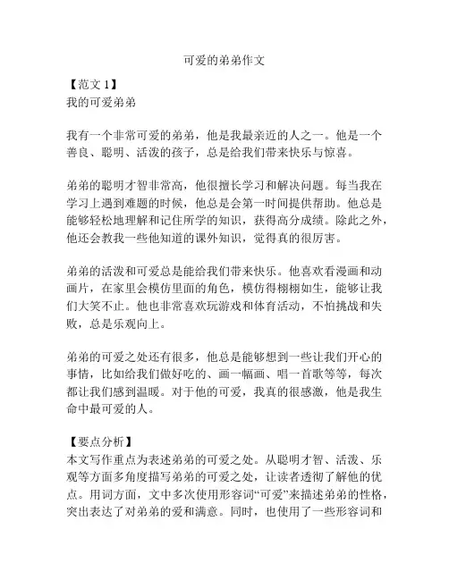 可爱的弟弟作文