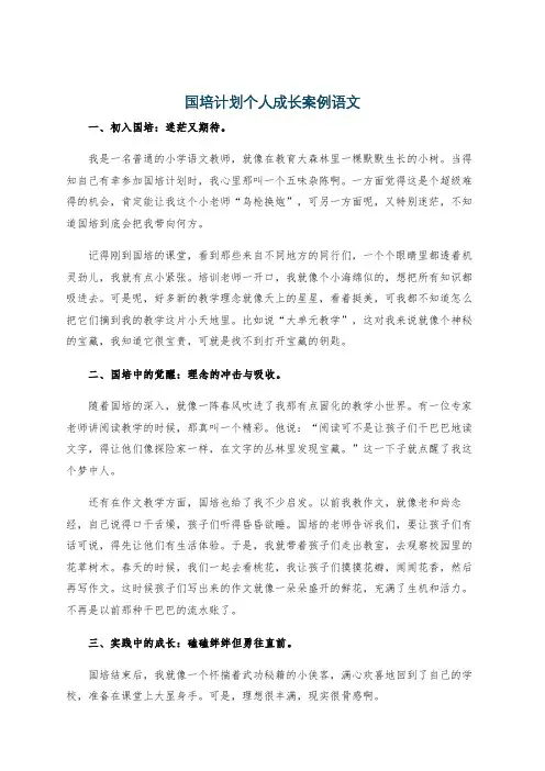 国培计划个人成长案例语文