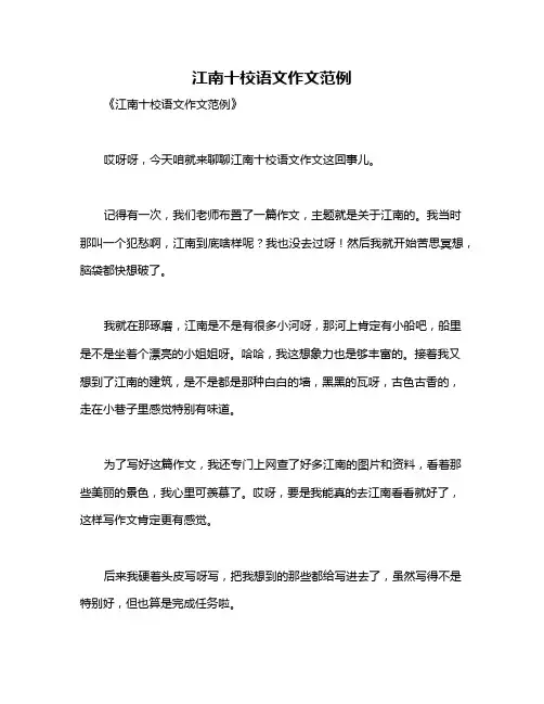 江南十校语文作文范例