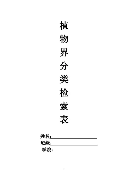 植物分类检索表-详细编排【范本模板】