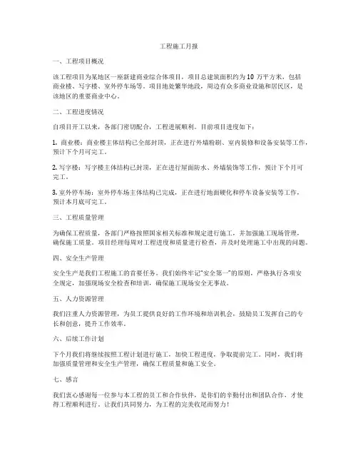 工程施工月报