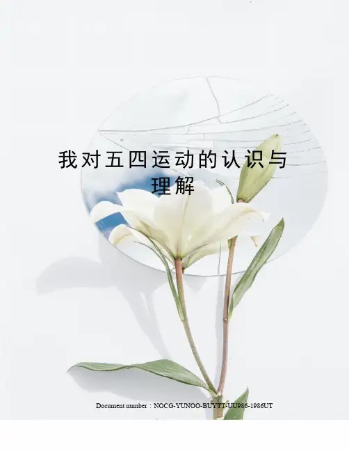 我对五四运动的认识与理解