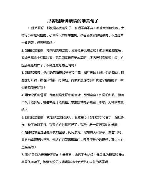 形容姐弟俩亲情的唯美句子