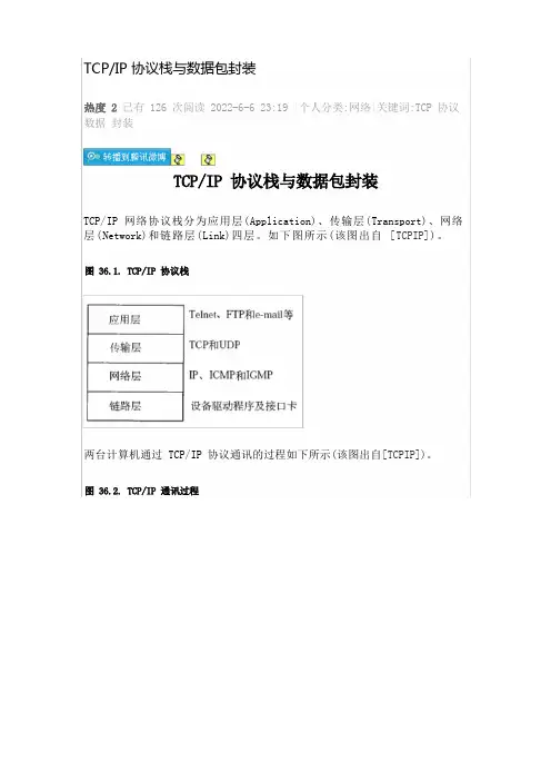 TCPIP协议栈与数据包封装