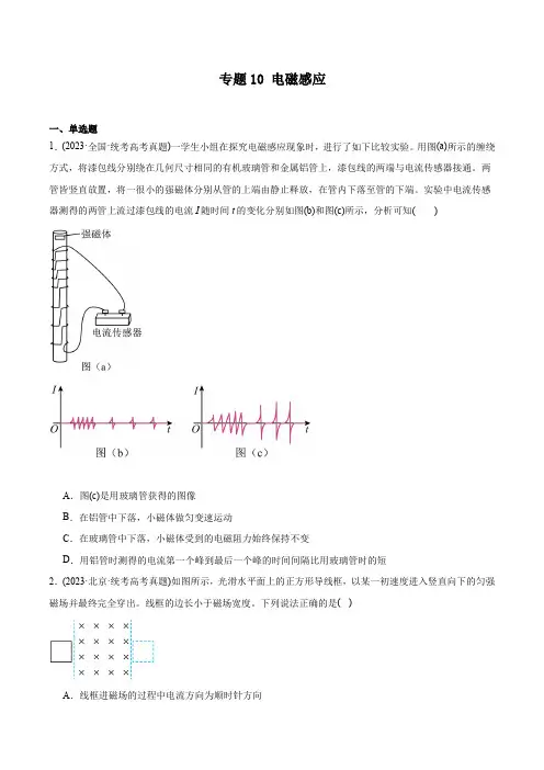 专题10 电磁感应 (学生版)—(2019-2023年)高考物理真题分专题训练