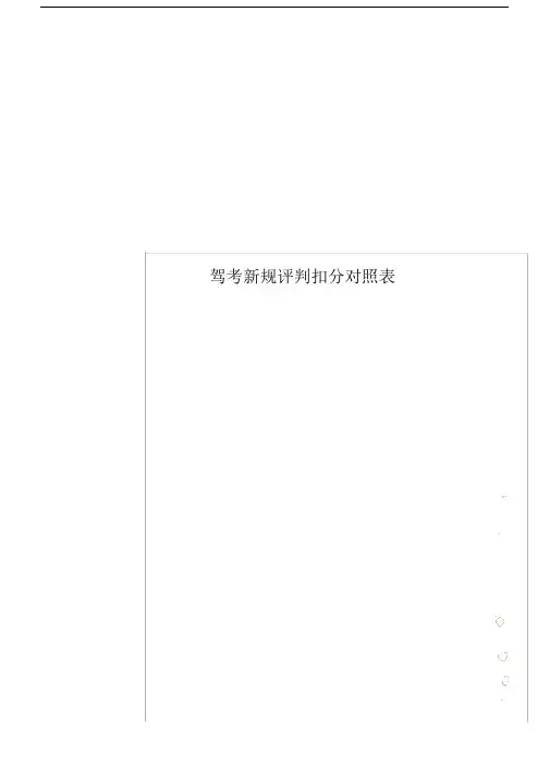 驾考新规评判扣分对照标准表格.doc