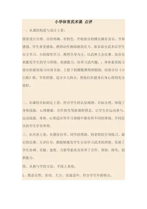 小学体育《武术》点评