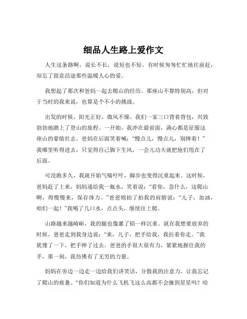 细品人生路上爱作文