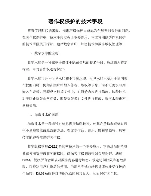 著作权保护的技术手段