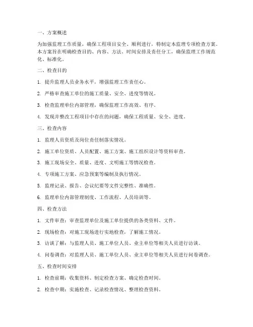 监理专项检查方案模板