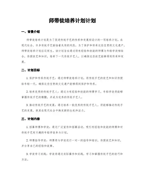 师带徒培养计划计划
