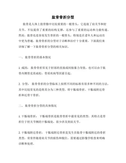 肱骨骨折分型