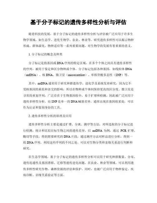 基于分子标记的遗传多样性分析与评估