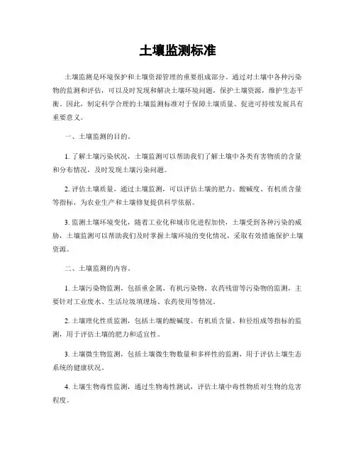 土壤监测标准