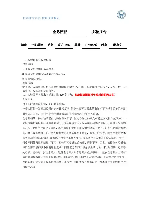 全息照相实验报告