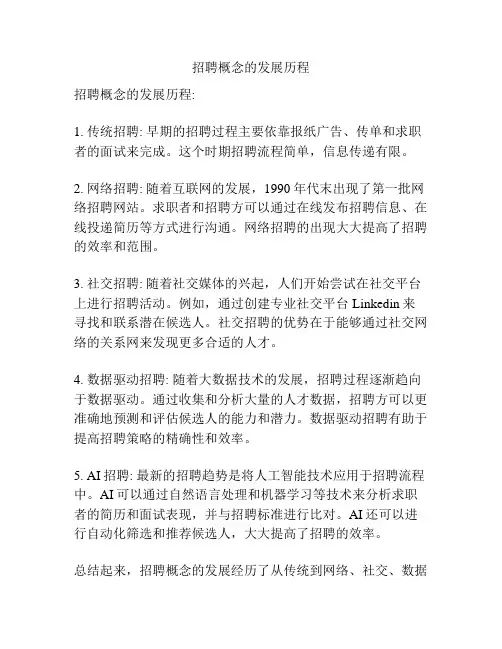 招聘概念的发展历程