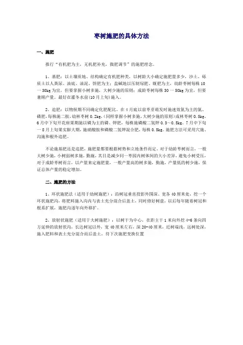 枣树施肥的具体方法