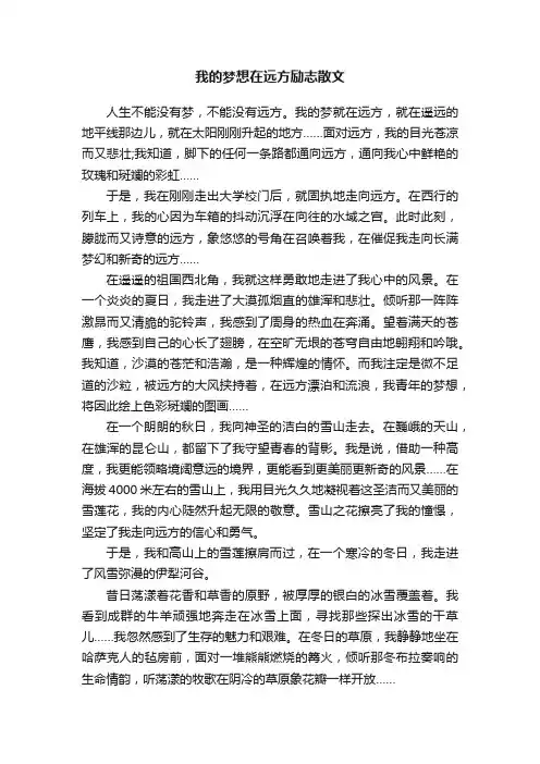 我的梦想在远方励志散文