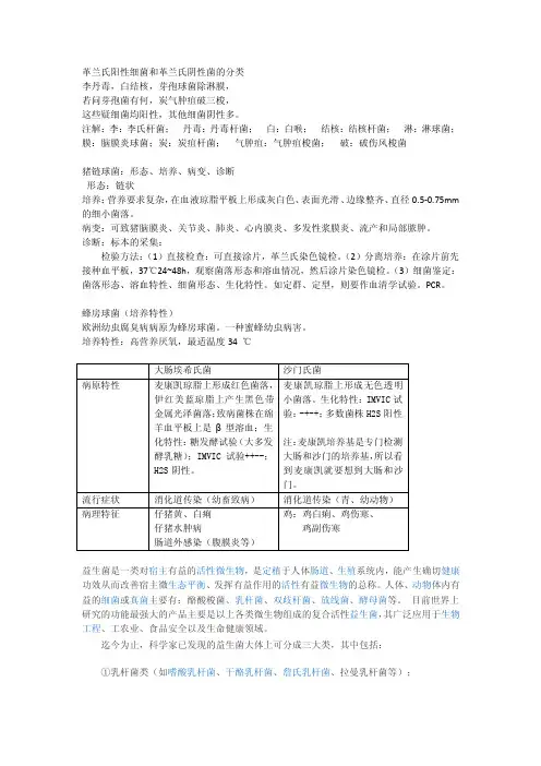 革兰氏阳性细菌和革兰氏阴性菌的分类