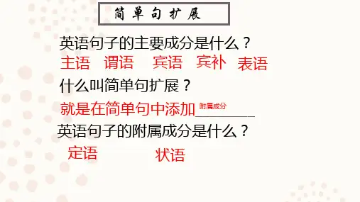 英语句子扩写ppt课件