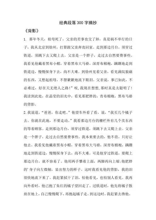 经典段落300字摘抄
