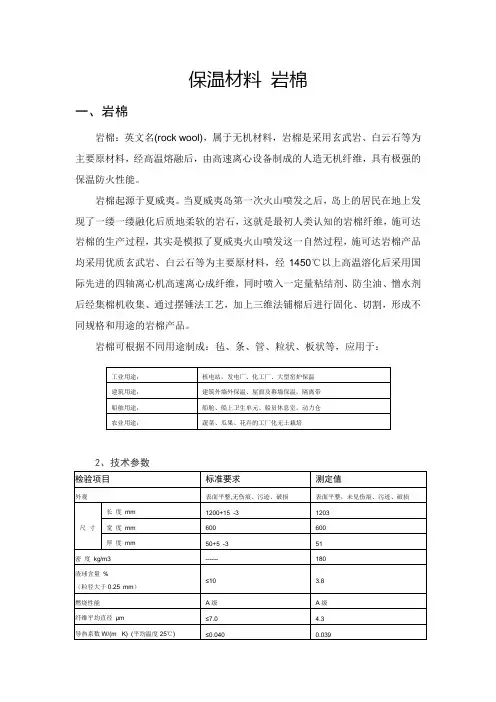 保温材料 岩棉