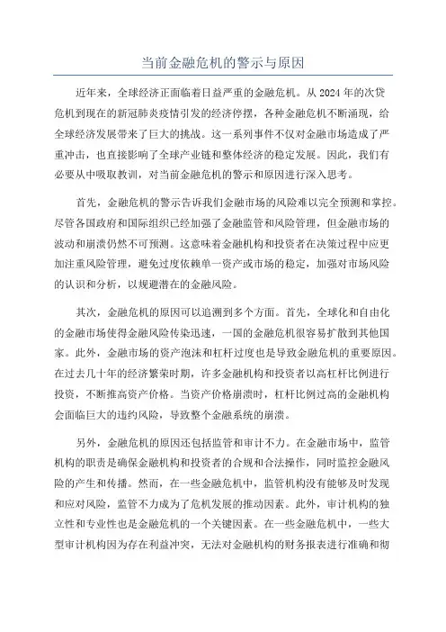当前金融危机的警示与原因