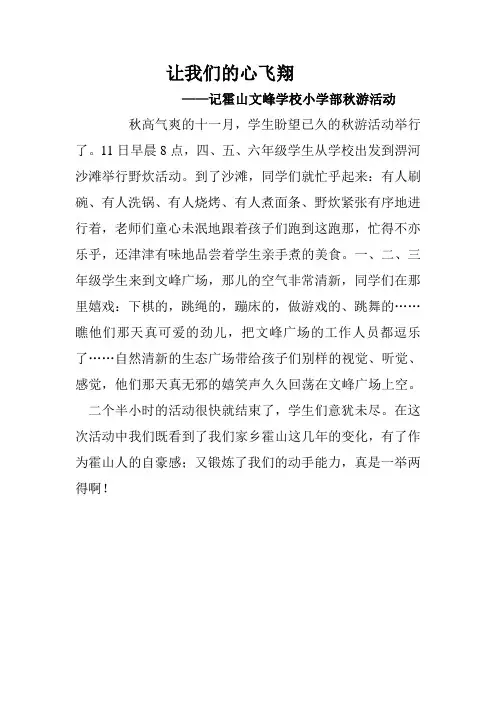 霍山文峰小学部秋游通讯1