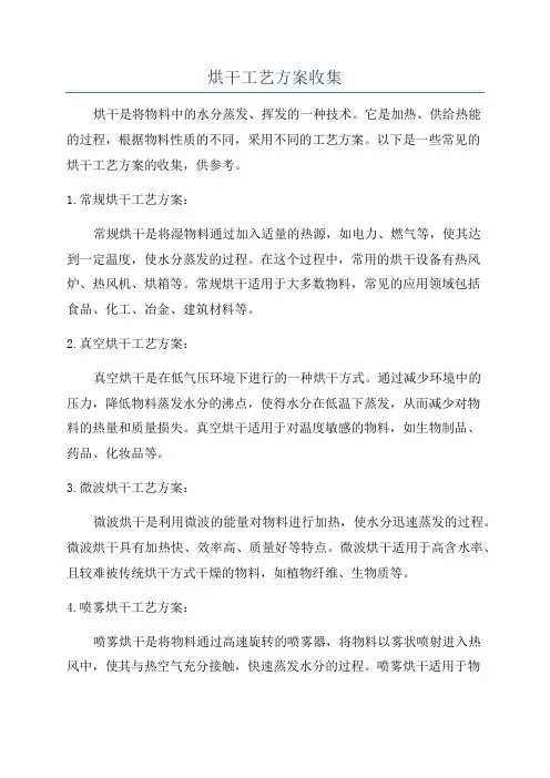 烘干工艺方案收集