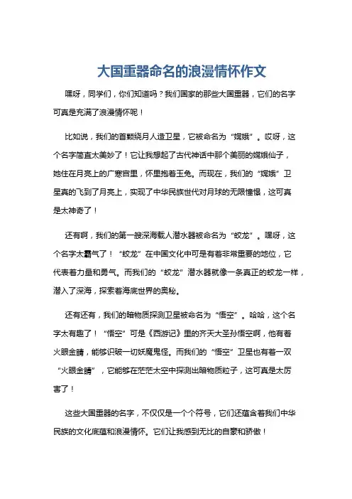 大国重器命名的浪漫情怀作文
