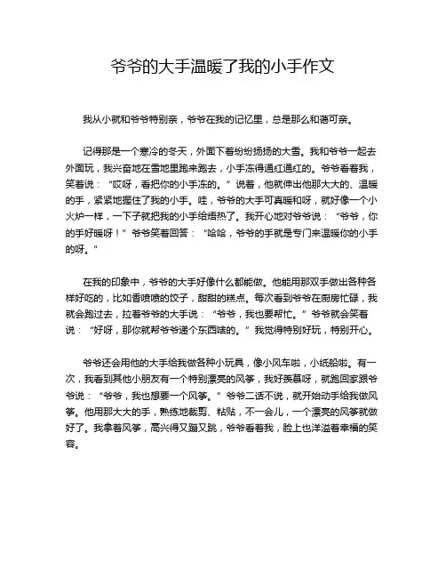 爷爷的大手温暖了我的小手作文