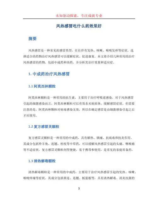 风热感冒吃什么药效果好