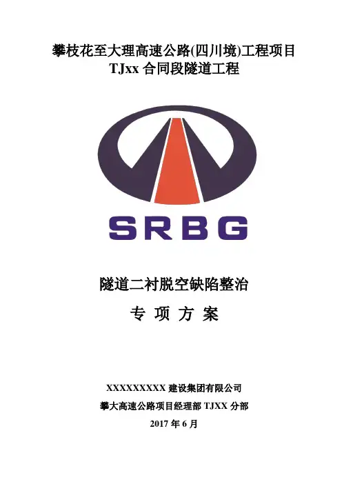 攀大高速隧道二衬脱空处治方案