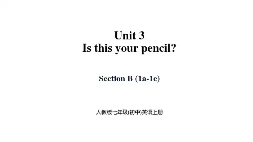Unit 3  Section B (1a-1e)七年级上册英语课件(人教版)