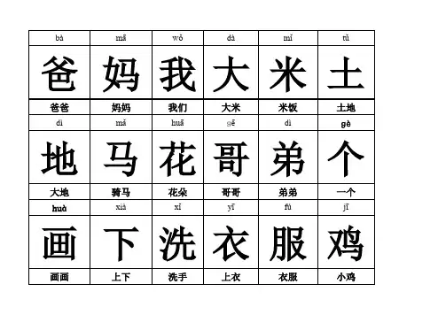 人教版一年级上册拼音生字组词表(可制卡)