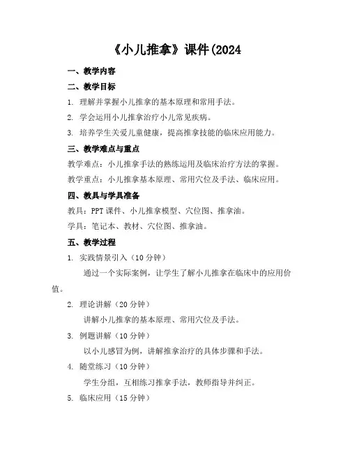 《小儿推拿》课件(2024