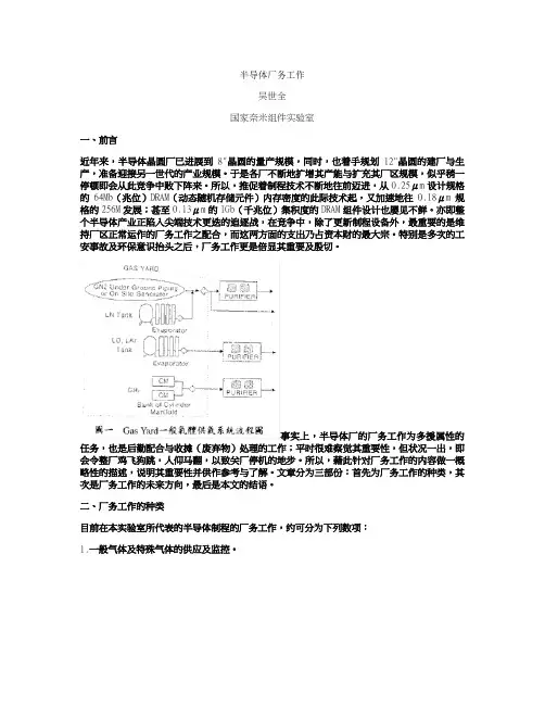 半导体厂务工作.