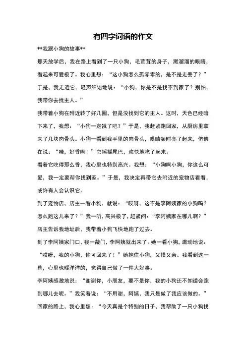 有四字词语的作文