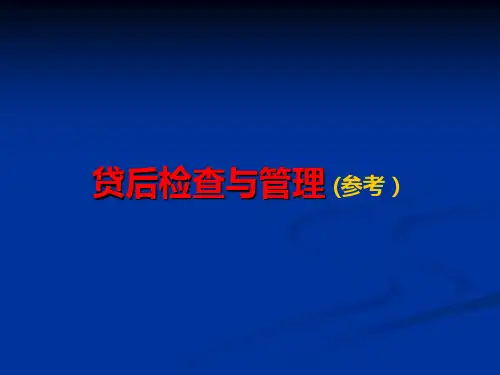 银行贷后检查实务(一)