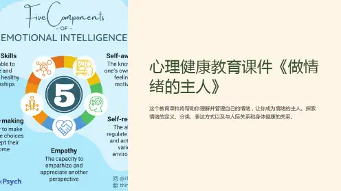 心理健康教育课件《做情绪的主人》