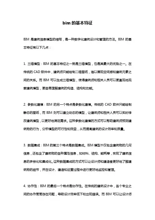 bim的基本特征