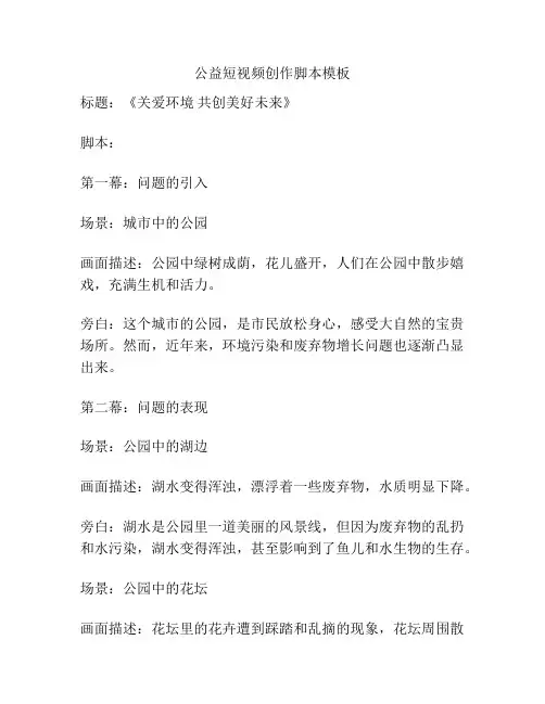 公益短视频创作脚本模板