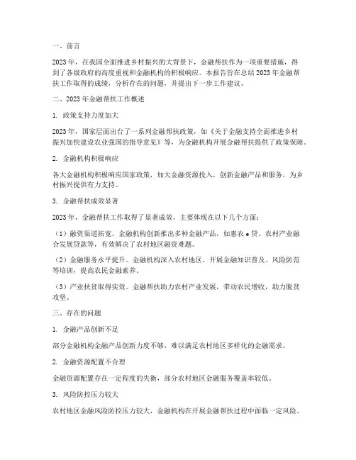 金融帮扶年终报告