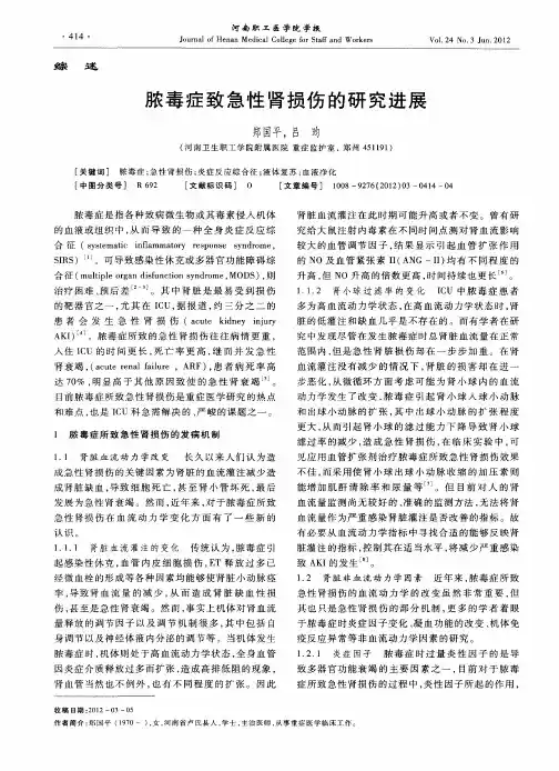 脓毒症致急性肾损伤的研究进展