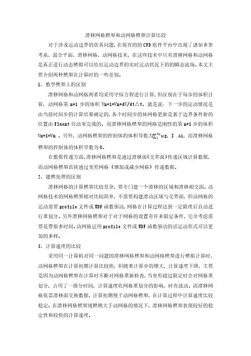 滑移网格和动网格比较