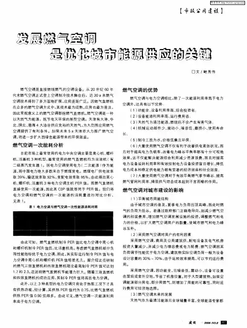 发展燃气空调是优化城市能源供应的关键
