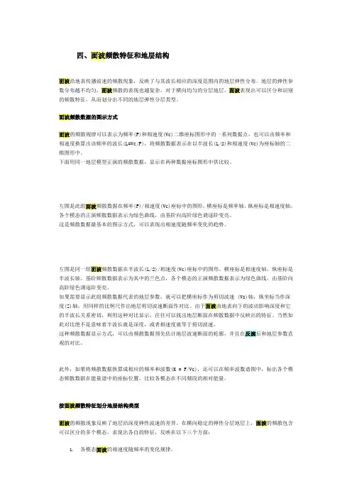 面波频散特征和地层结构