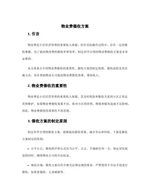 物业费催收方案