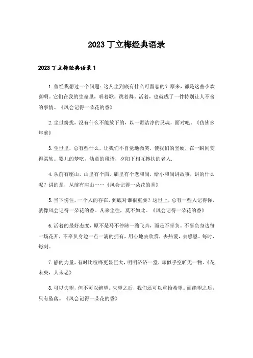 2023丁立梅经典语录