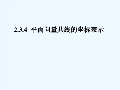 平面向量共线的坐标表示解析